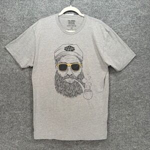 Roark TShirt Mens Large Gray Graphic Bearded Man Pipe Cuba Libre Volume 6 Tee